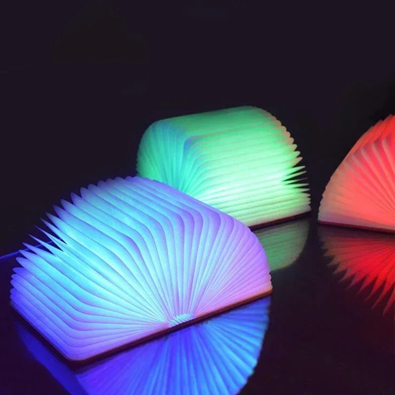 3D Wooden Book Light Decor