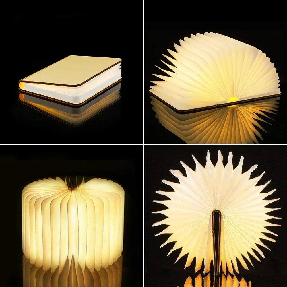 3D Wooden Book Light Decor