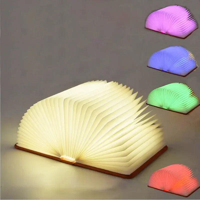 3D Wooden Book Light Decor