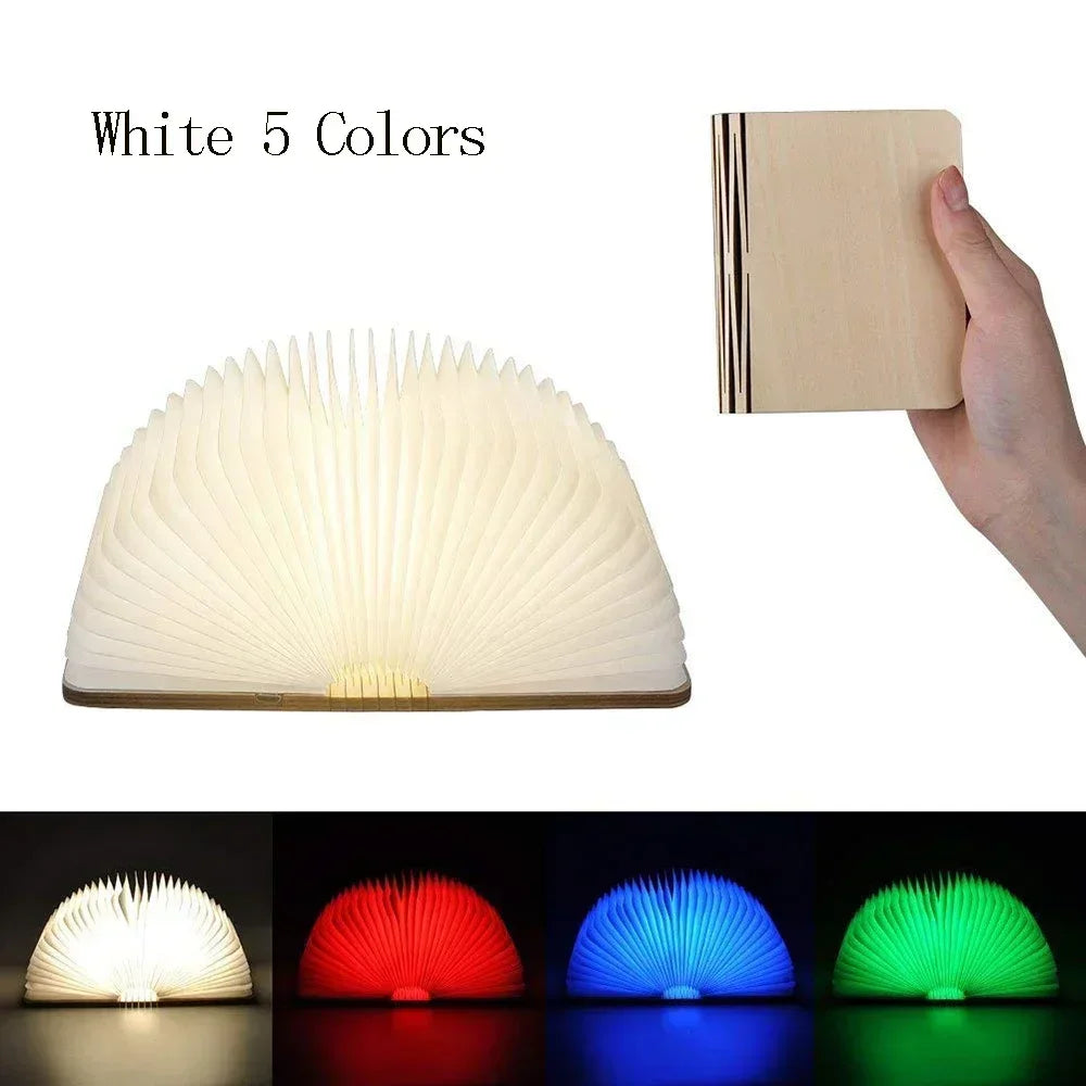 3D Wooden Book Light Decor