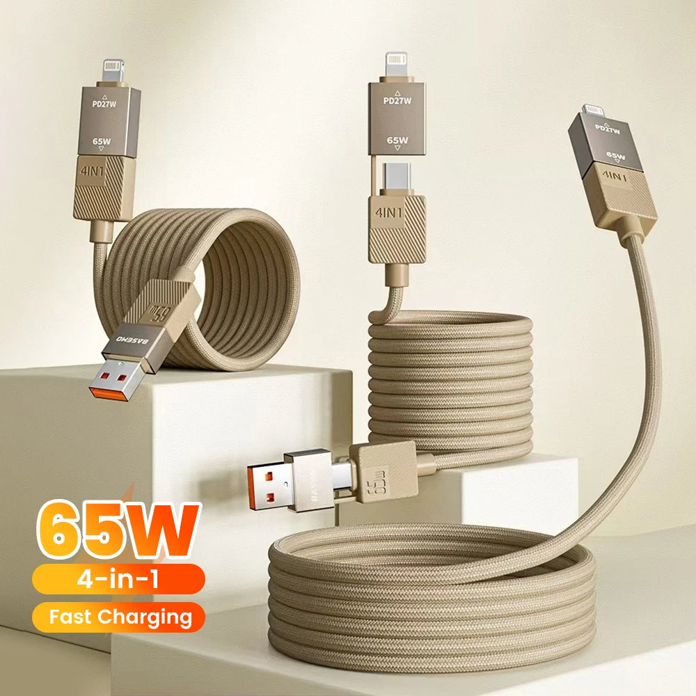 4 in1 Braided Magnetic Cable