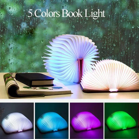 3D Wooden Book Light Decor