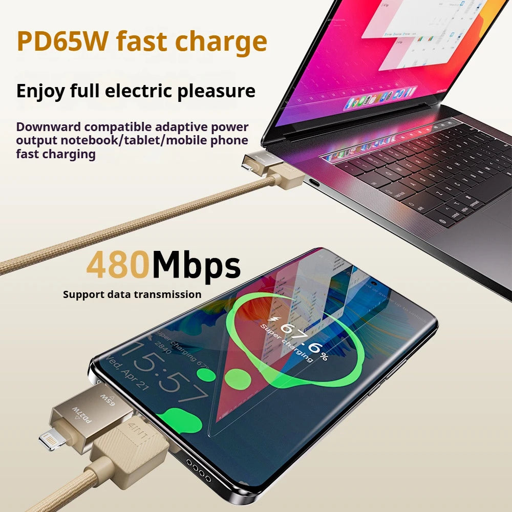 4 in1 Braided Magnetic Cable