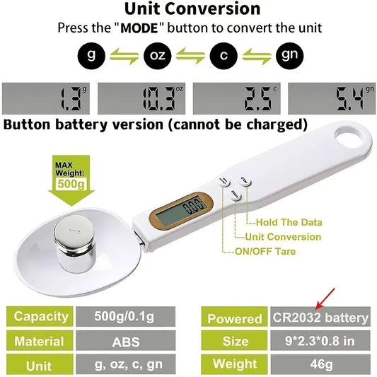 Kitchen Electronic Weighing Spoon with LCD Display