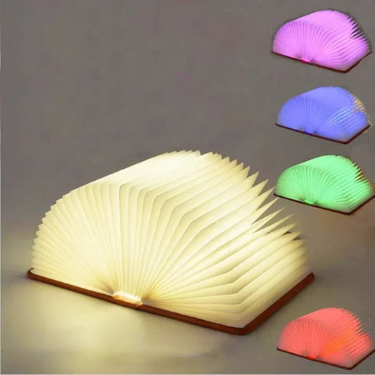 3D Wooden Book Light Decor