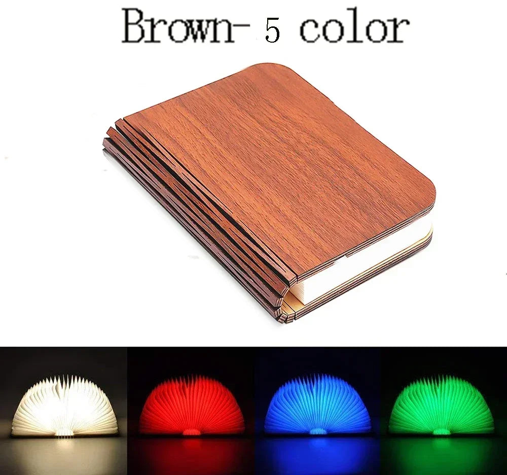 3D Wooden Book Light Decor