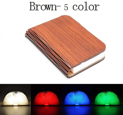 3D Wooden Book Light Decor